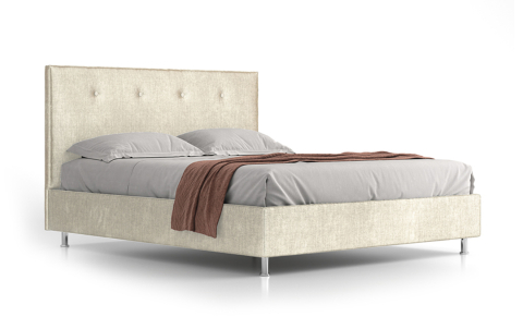 Letto Sogno - Tessuto, Bianco crema, Singolo